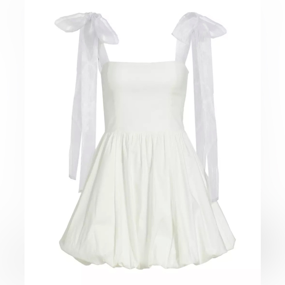 NWT.  Reformation Enza Tie Shoulder Mini-Dress.  Size 2.  White.